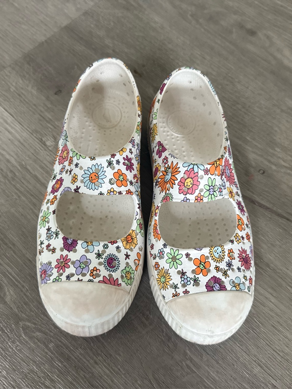 Native Floral Mary Jane Slip-On Shoes